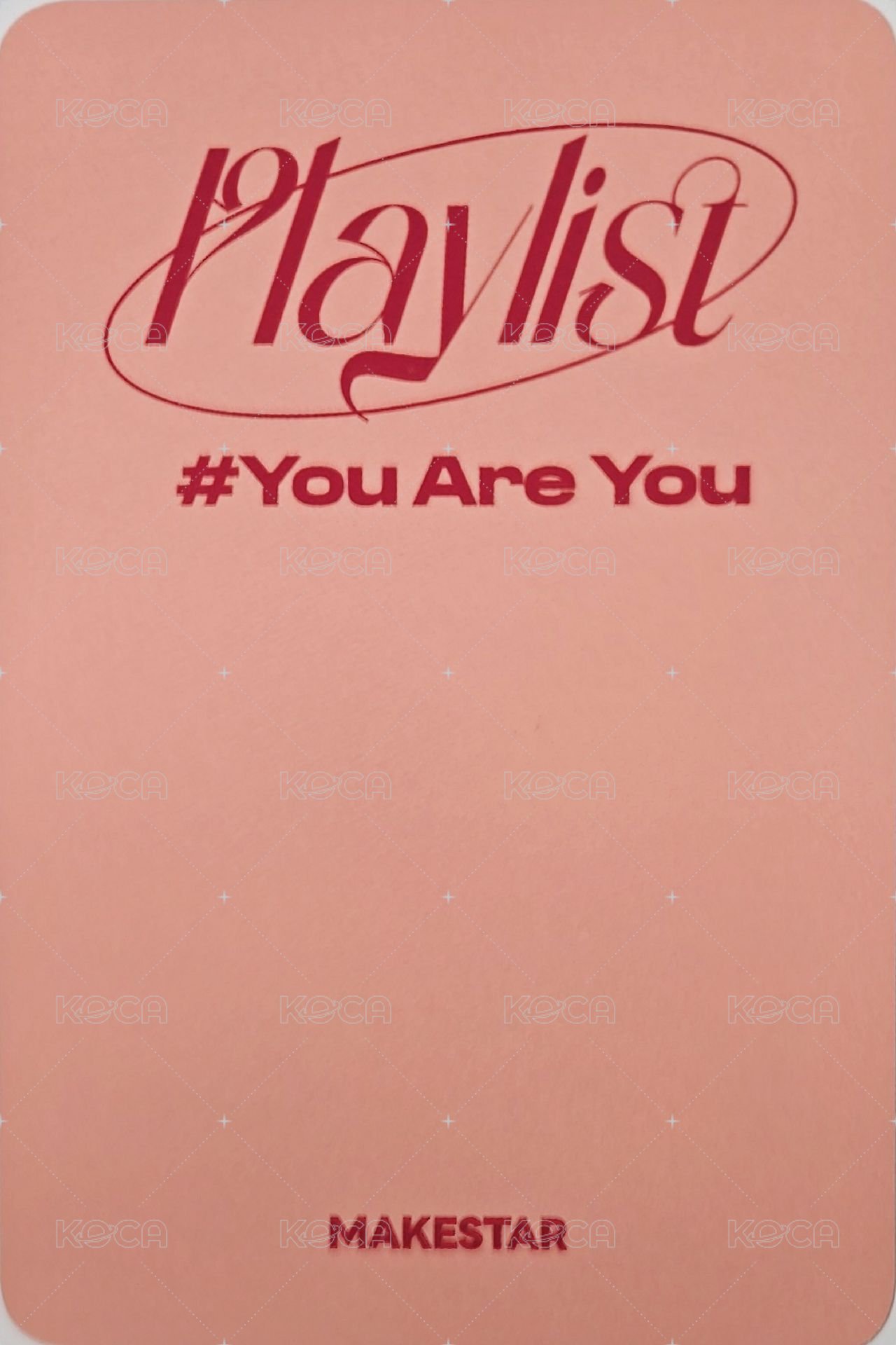 Playlist #You Are You ms 4.0 簽售卡 格子斗篷 ver. 背面