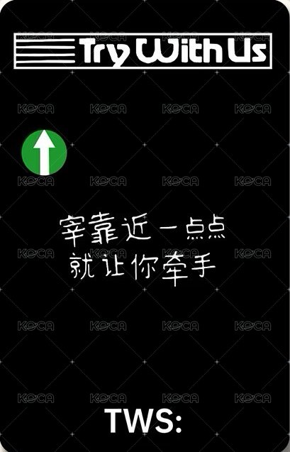 TRY WITH US yzy 1.0 特典卡 中文卡背 背面