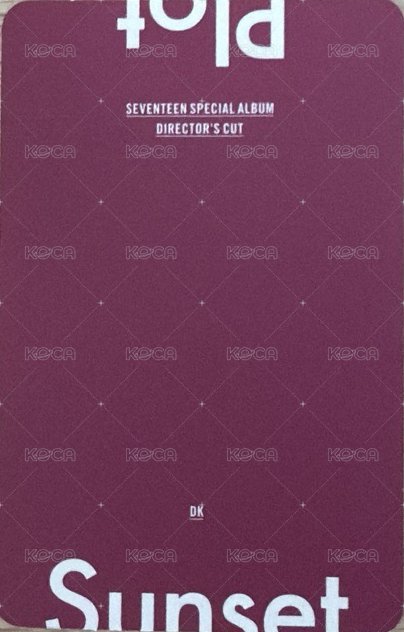 特一 專輯卡 Sunset Ver. 背面