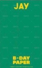 24生日禮盒 周邊卡 2024Jay生日小卡綠底比✌️款 背面