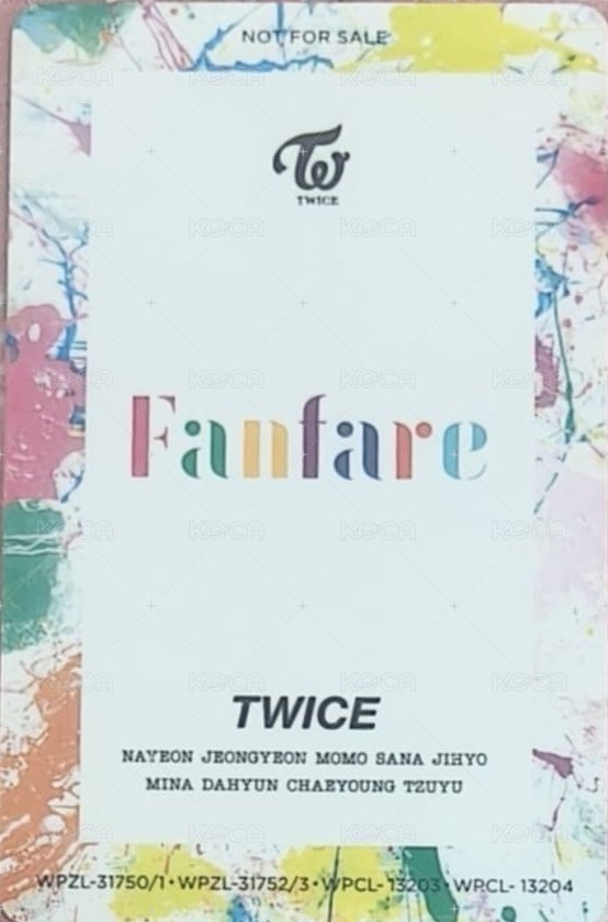 Fanfare 專輯卡 子瑜擊掌卡 背面