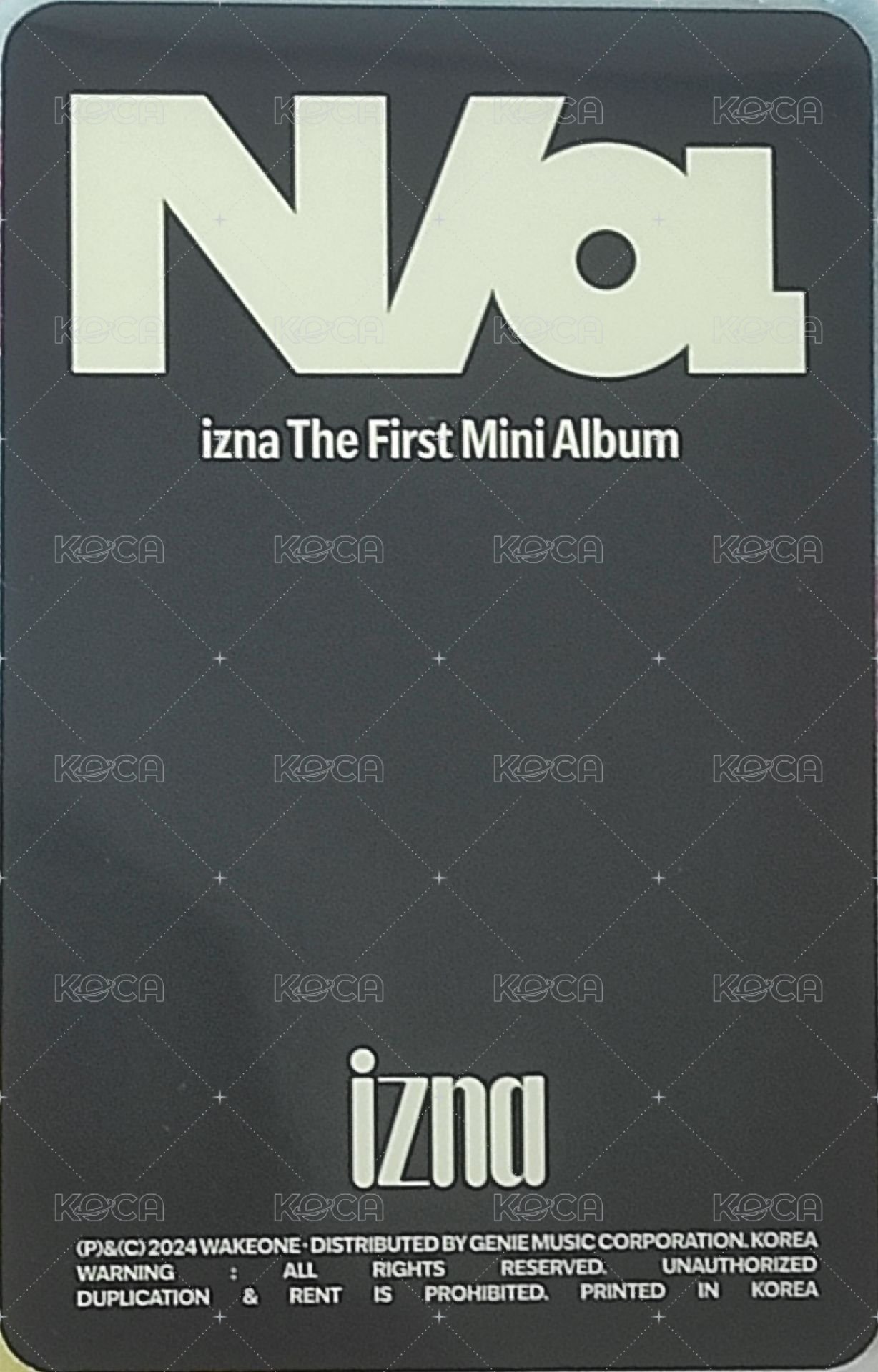 迷一 專輯卡 izna 黃版 玟KO雙人卡 背面