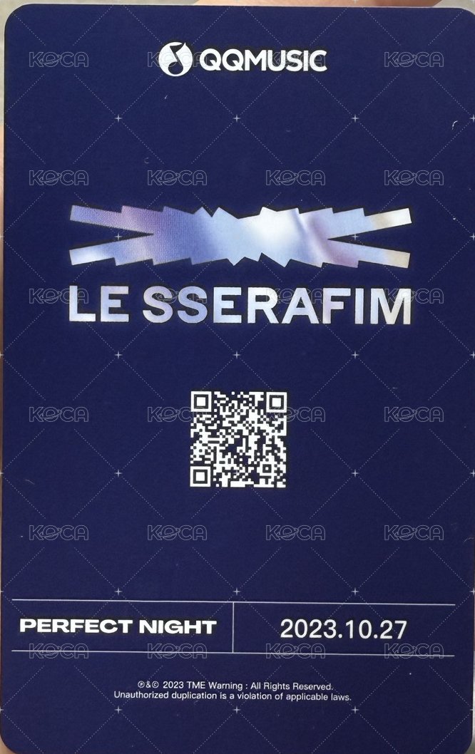 Perfect Night QQ音樂 特典卡 PN官拍特典 背面