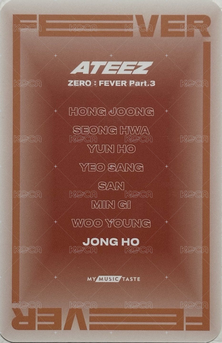 Fever pt.3 mmt 2.0 簽售卡  背面