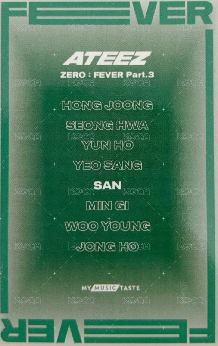 Fever pt.3 mmt 1.0 簽售卡  背面