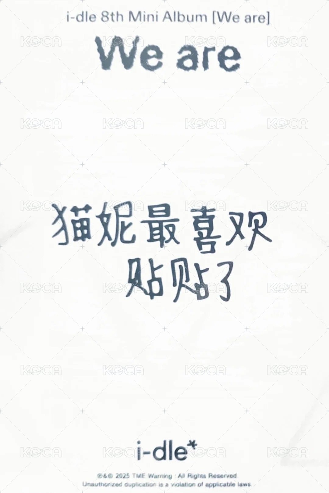 We are QQ音樂 臻享卡 特典卡  背面