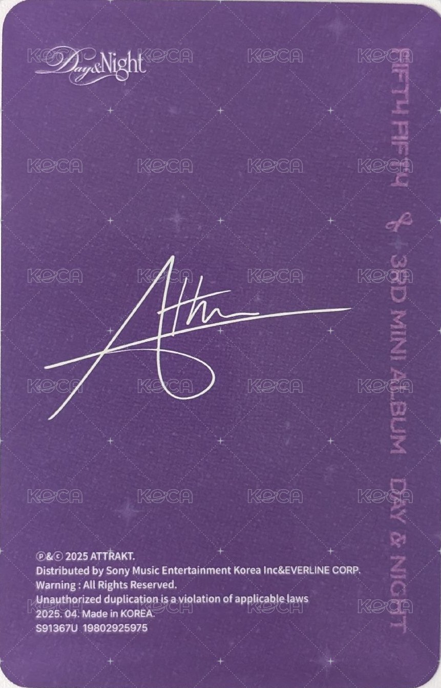 Day & Night 專輯卡 Ever Music版 Night ver. 專卡 背面