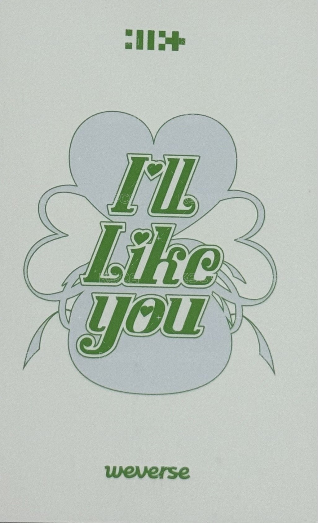 I'LL LIKE YOU wvs GLLIT ver. 特典卡 快閃店B 背面