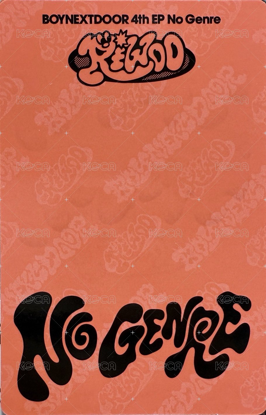 No Genre 專輯卡 No Route ver.2 背面