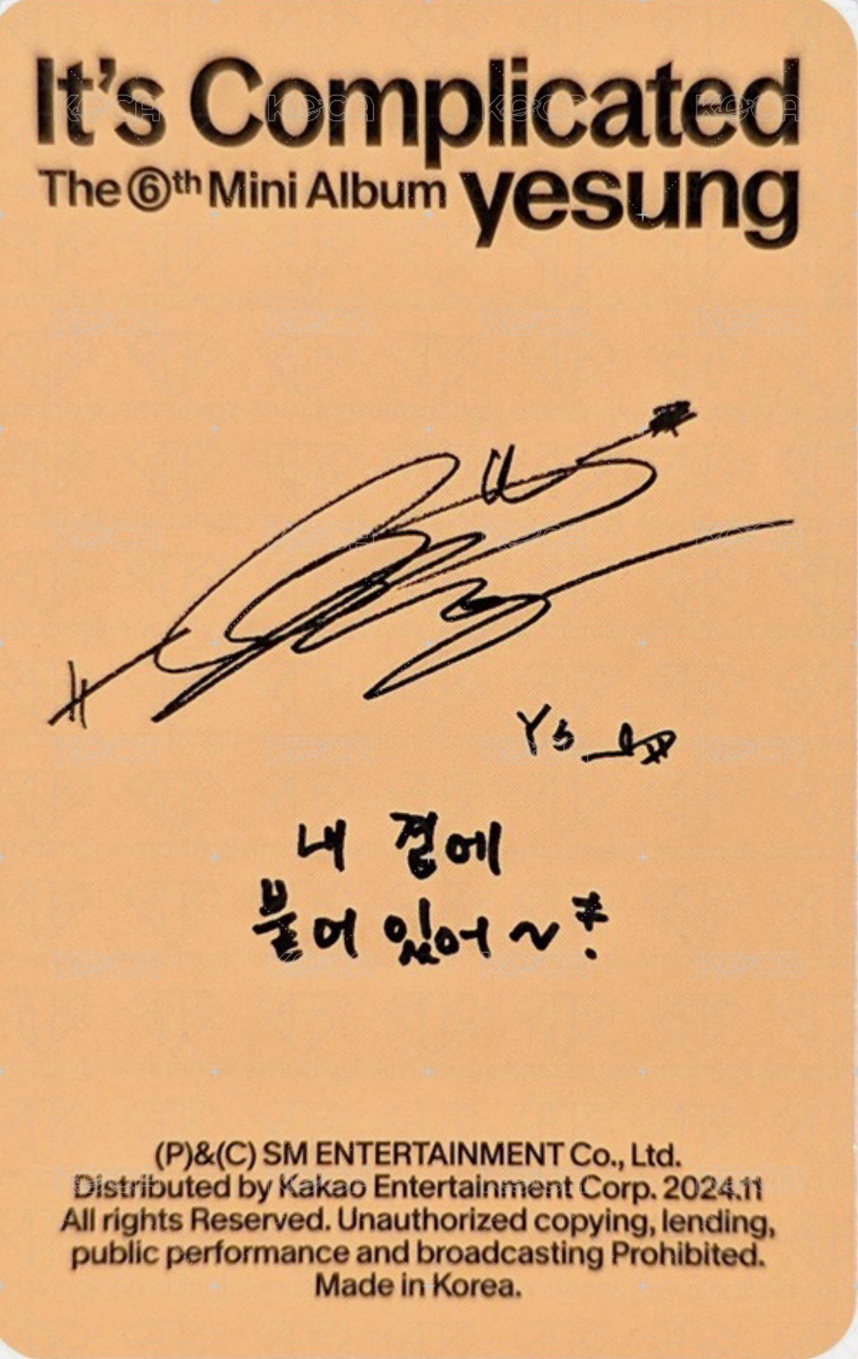 迷六 專輯卡 Things ver. 背面