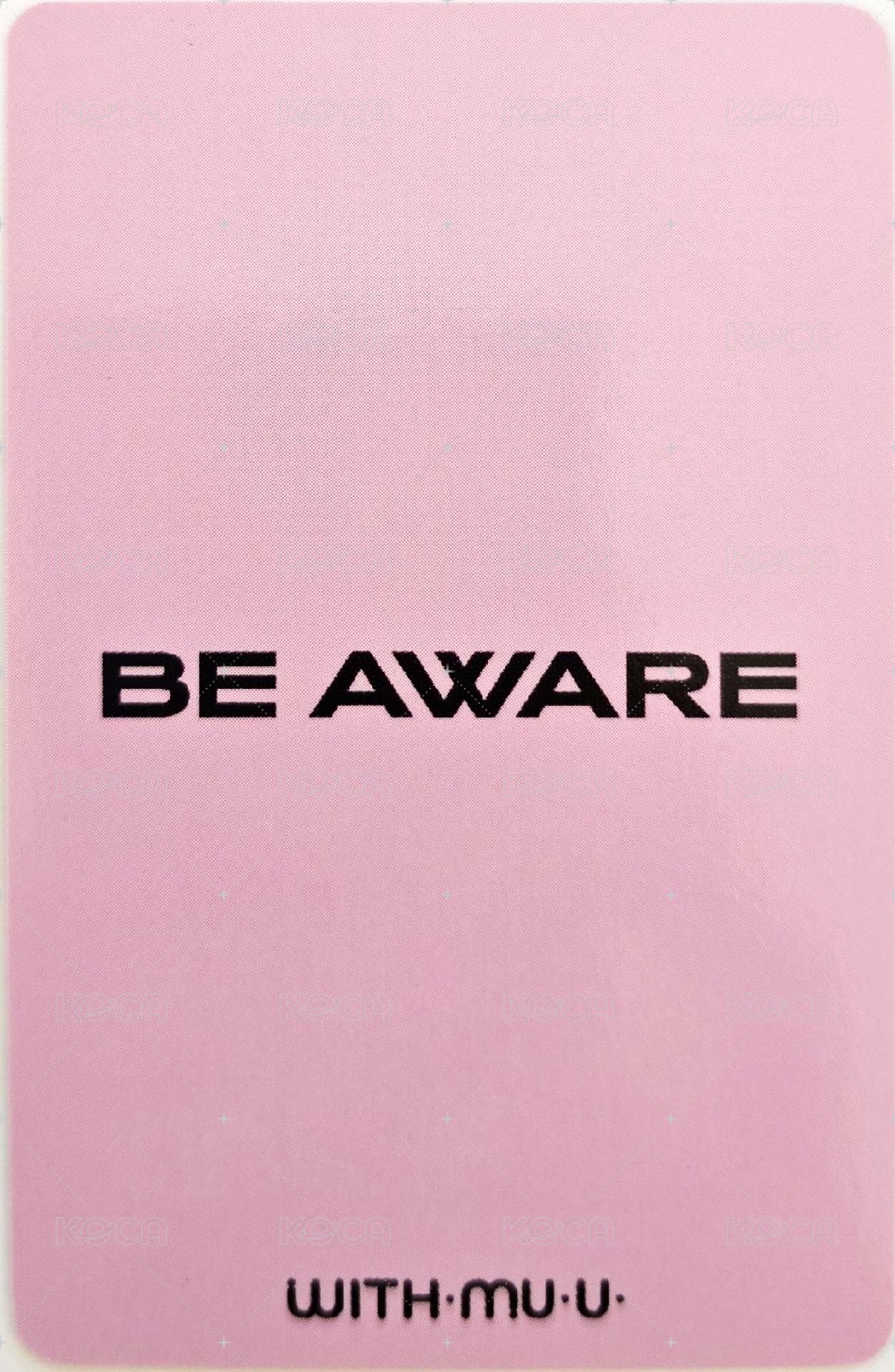 BE AWARE wm 2.0 幸運卡  背面