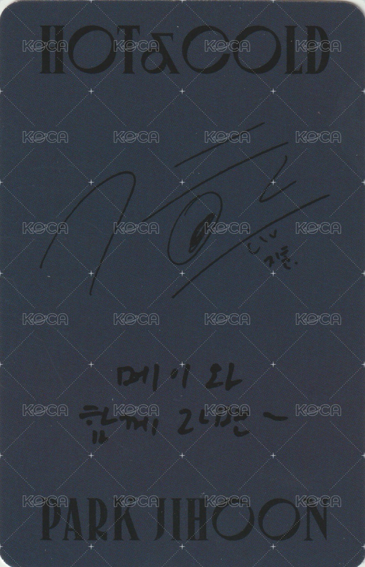 HOT&COLD 專輯卡 (DARKNESS ver.) 背面