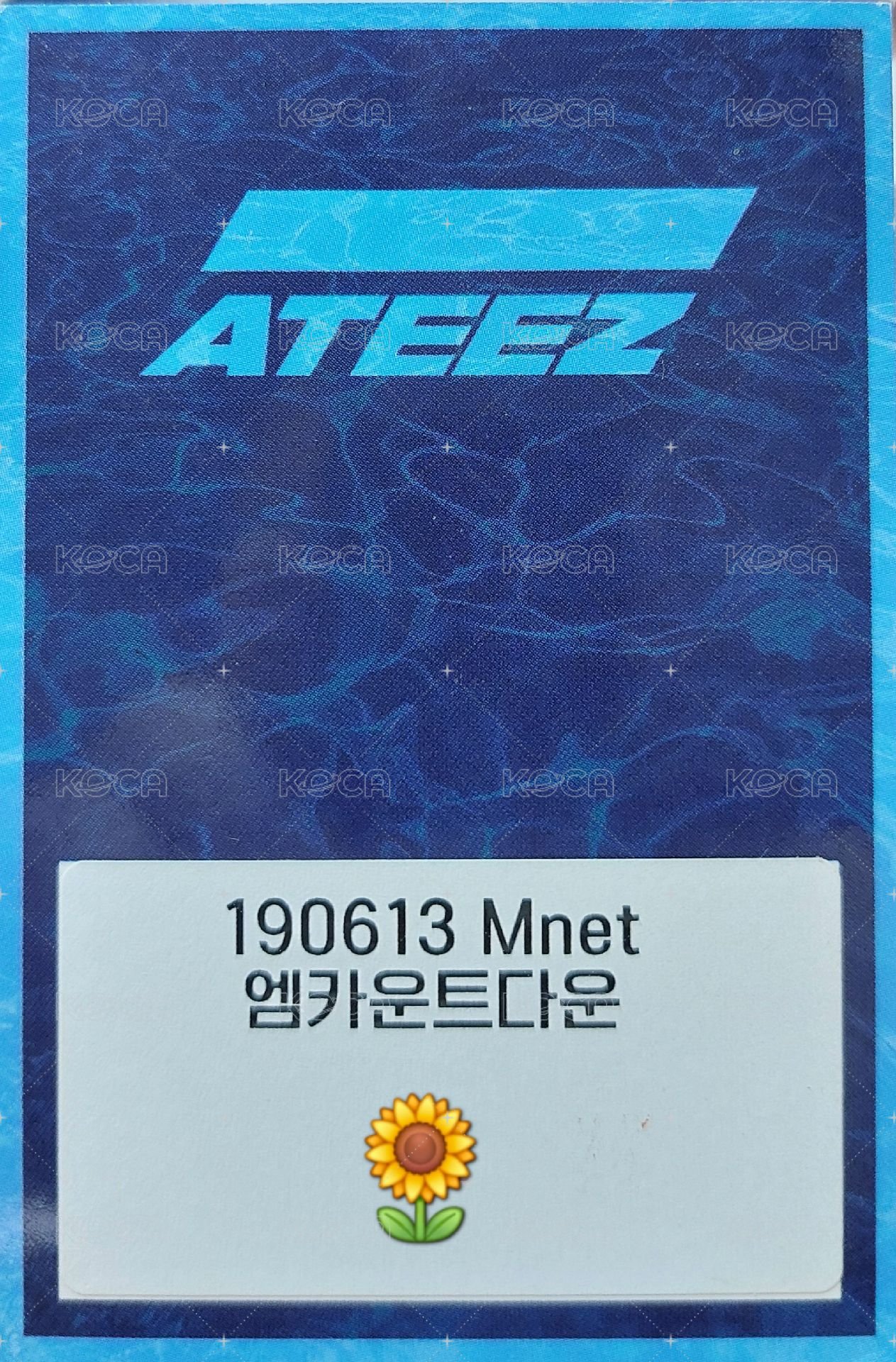 One to All 打歌卡 190613 Mnet 背面