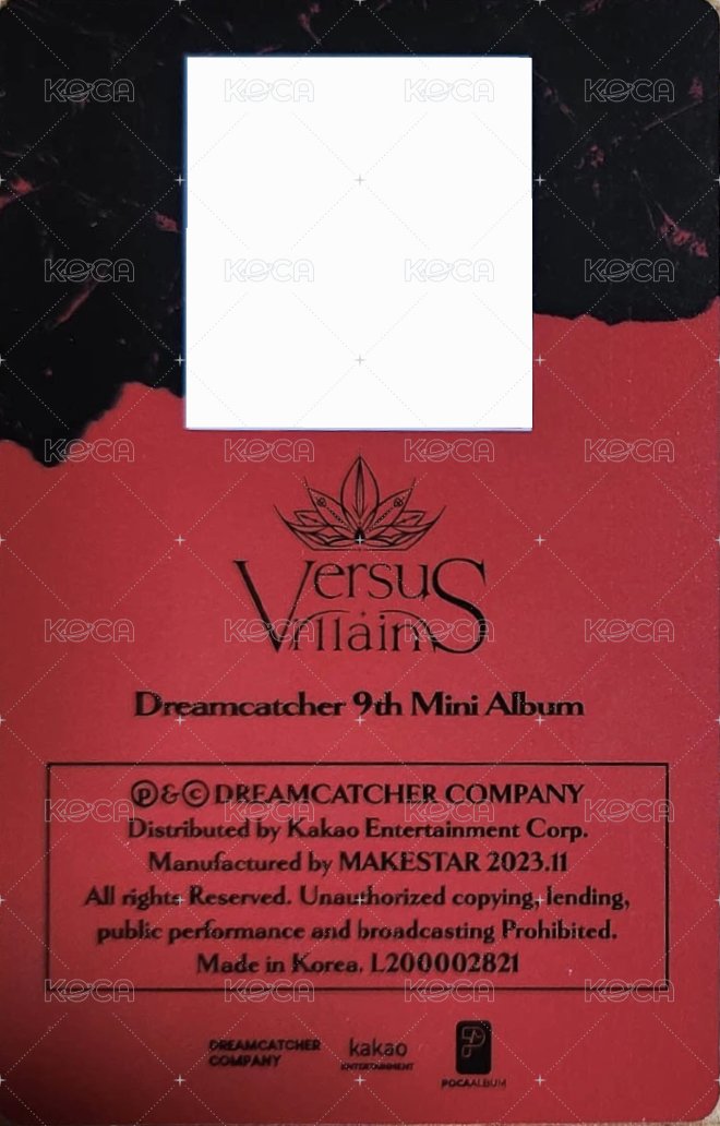 迷你九輯 專輯卡 (電子專QR卡) 背面