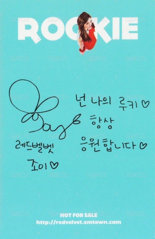 Rookie 專輯卡 RedVelvet The 4TH MINI Album  第四張迷你專輯 JOY 專輯小卡 背面