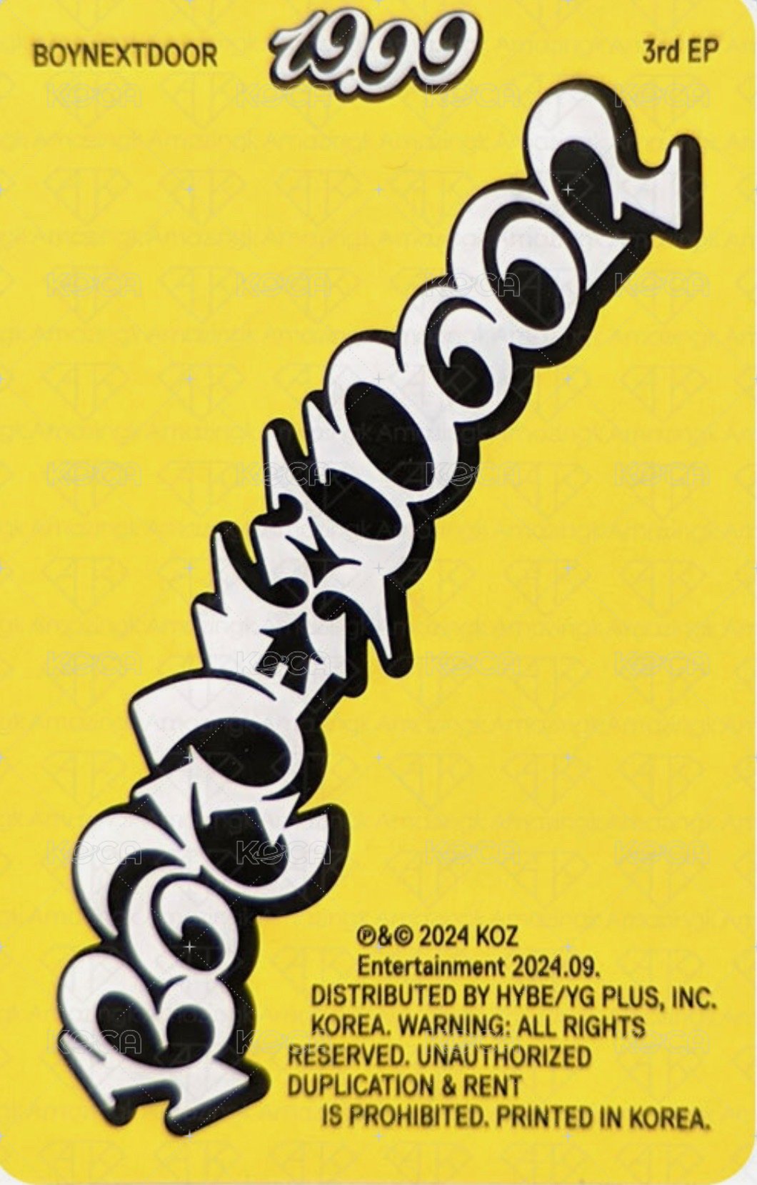 19.99 專輯卡 Dangerous ver. 專卡 6 背面