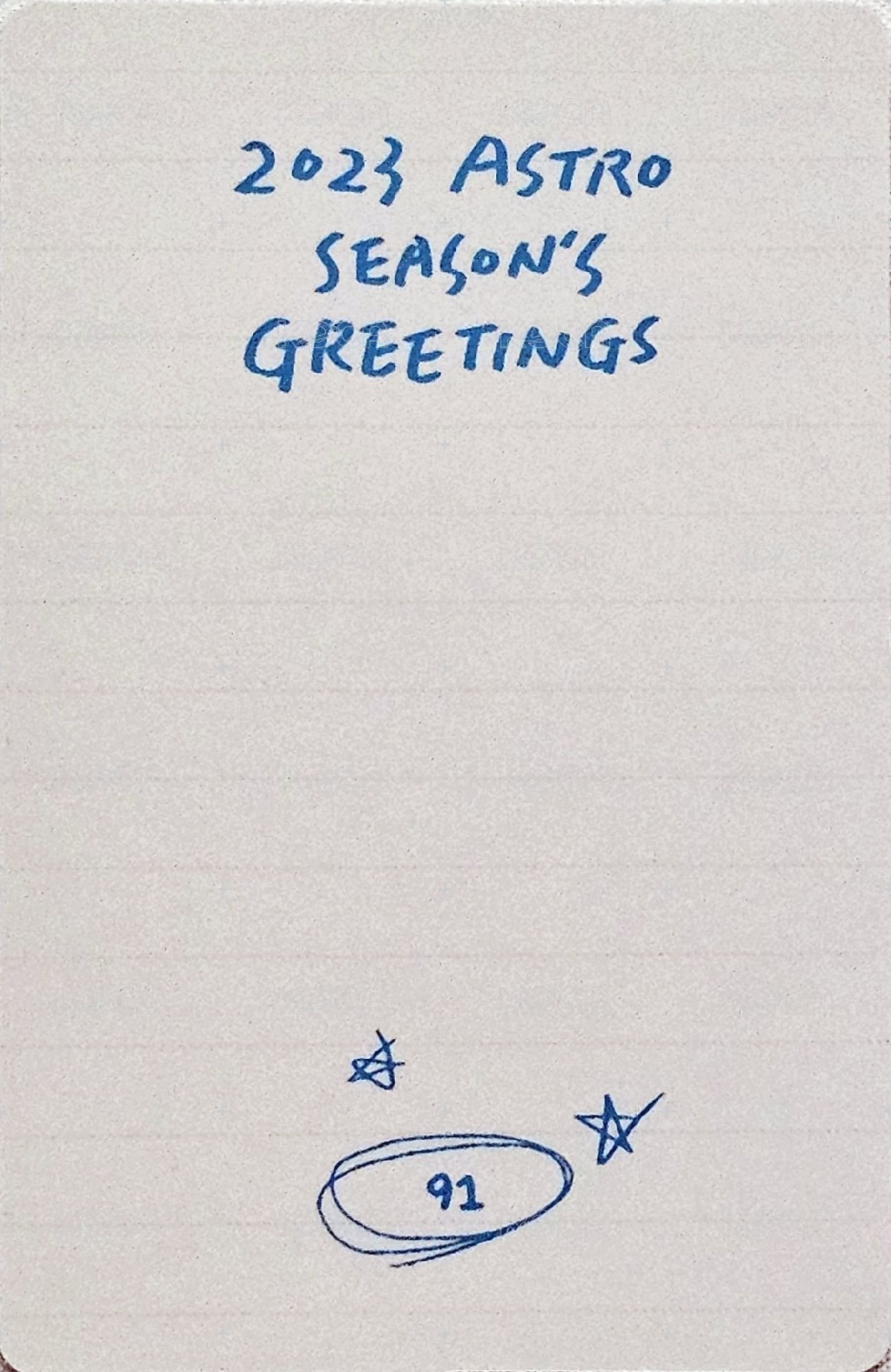 2023 年曆 隨機卡  背面