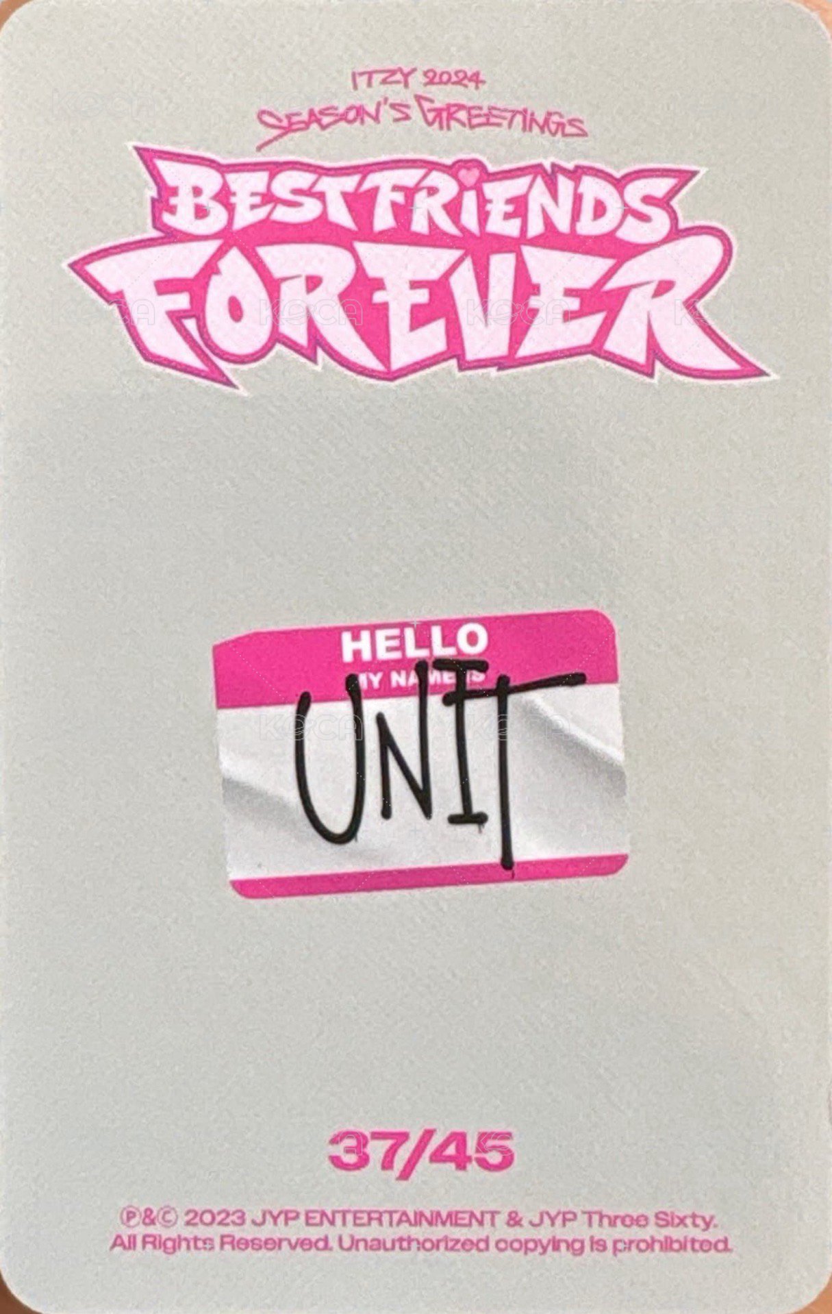 2024年曆 隨機卡 分隊卡 背面