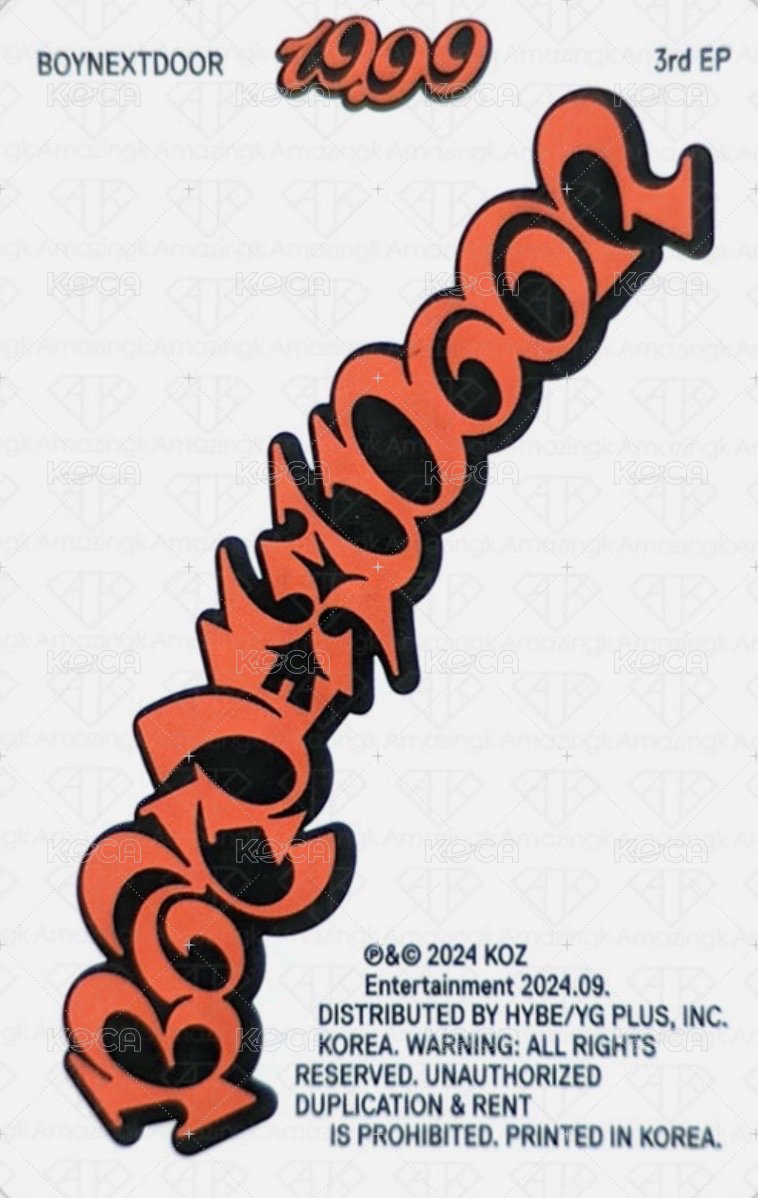 19.99 專輯卡 Dangerous ver. 專卡 2 背面