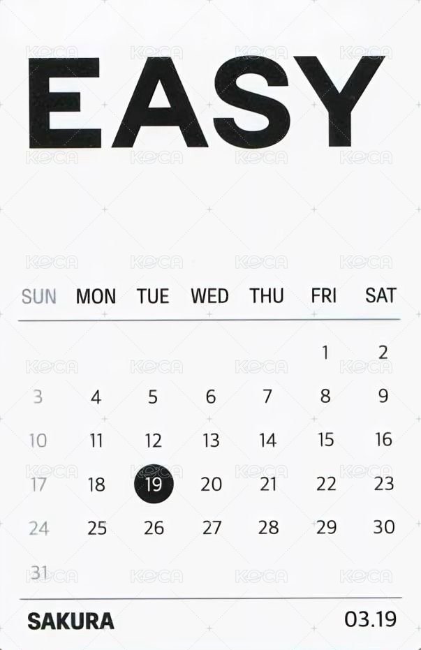 EASY yes24 特典卡 預售 背面