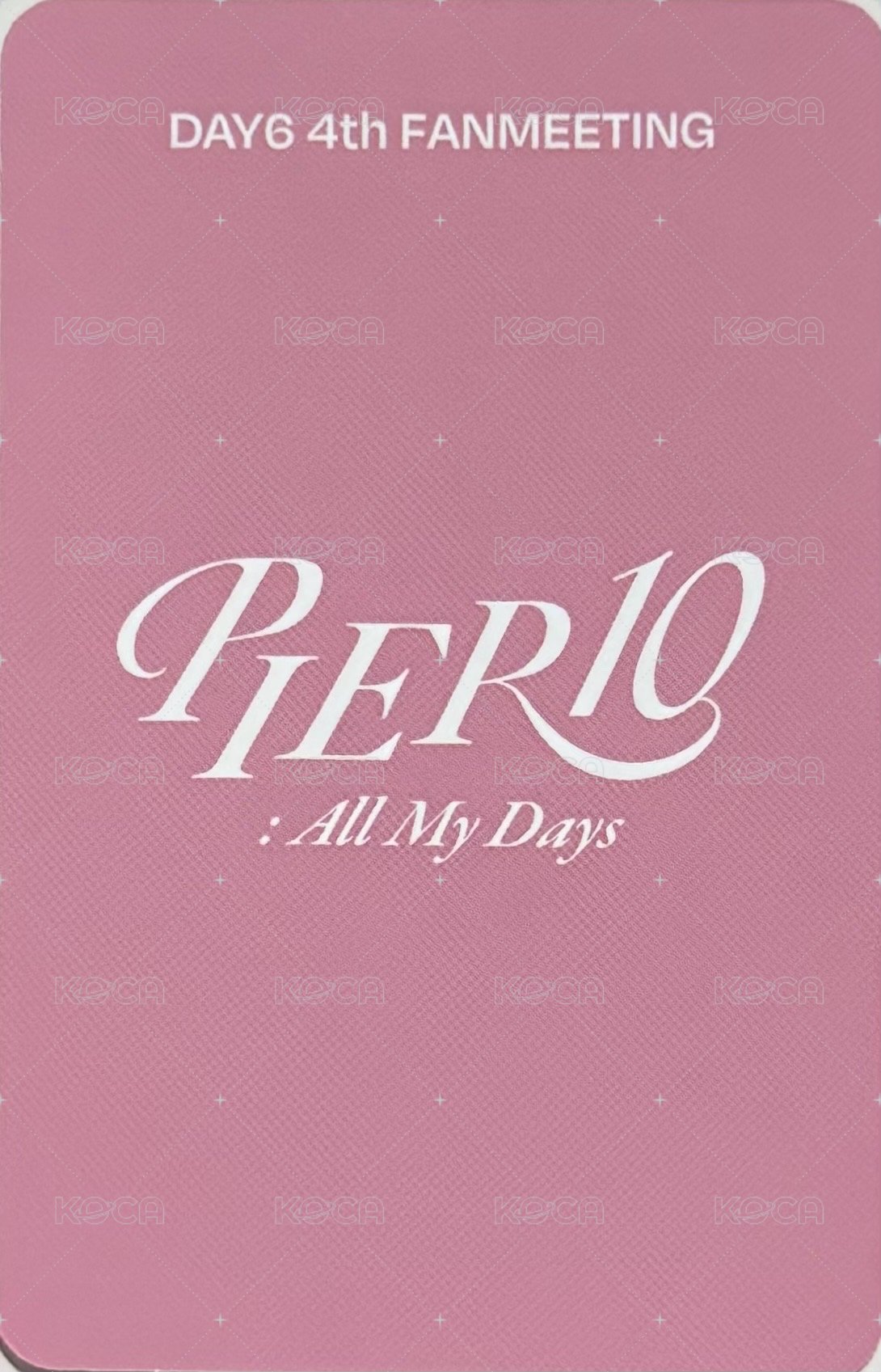 4th FM Day6 入場卡 / 場限卡  背面