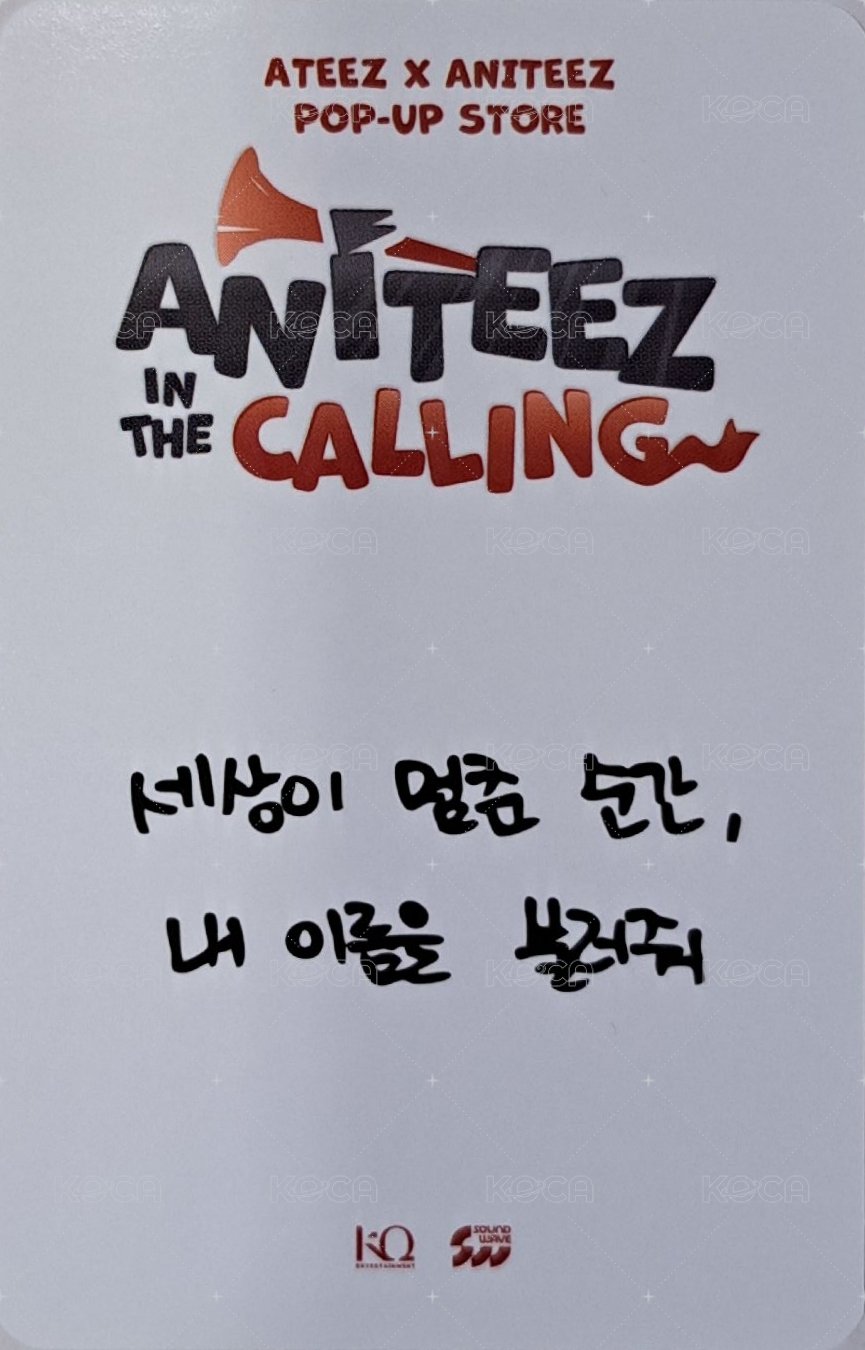 ANITEEZ IN THE CALLING 滿額卡 10萬滿額 背面