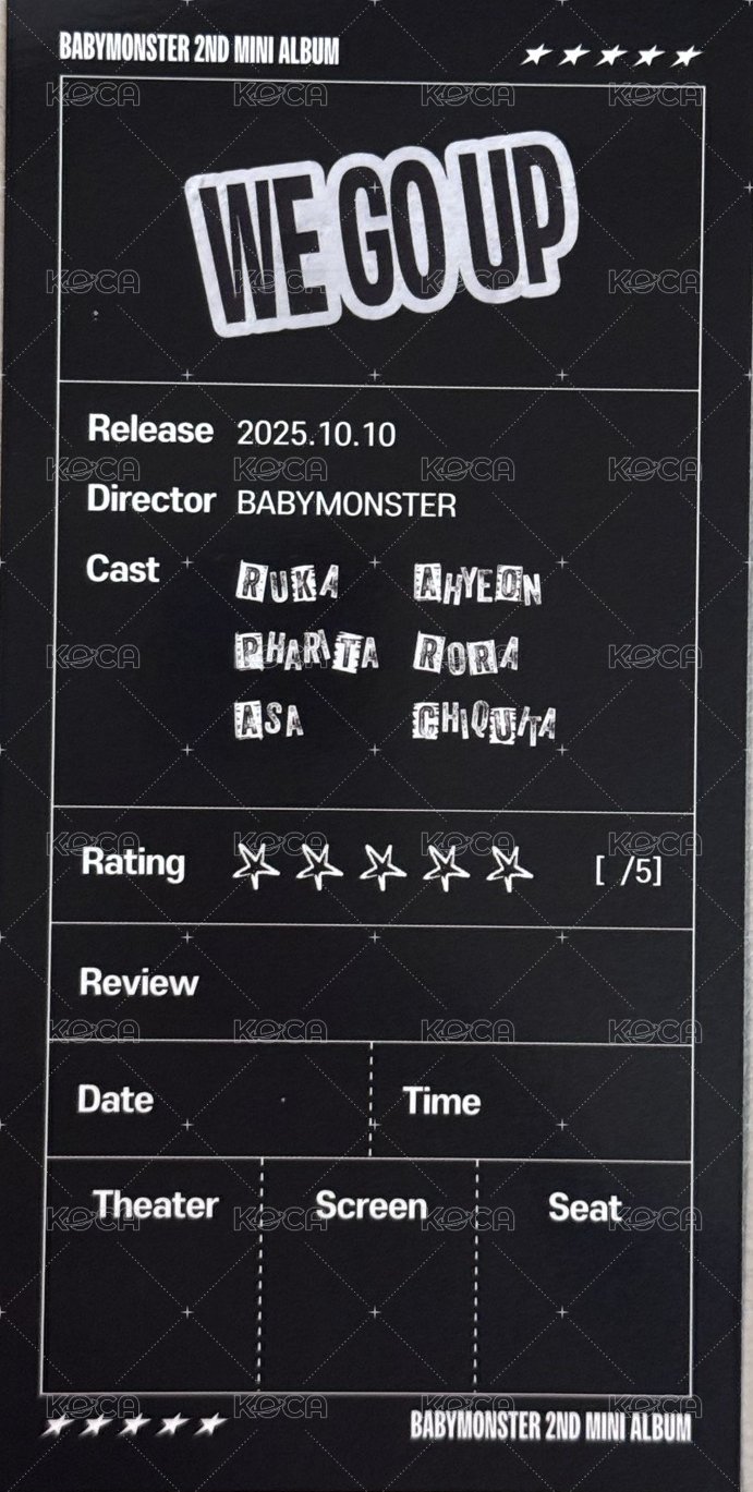 WE GO UP k4 預售 特典卡 票根 背面