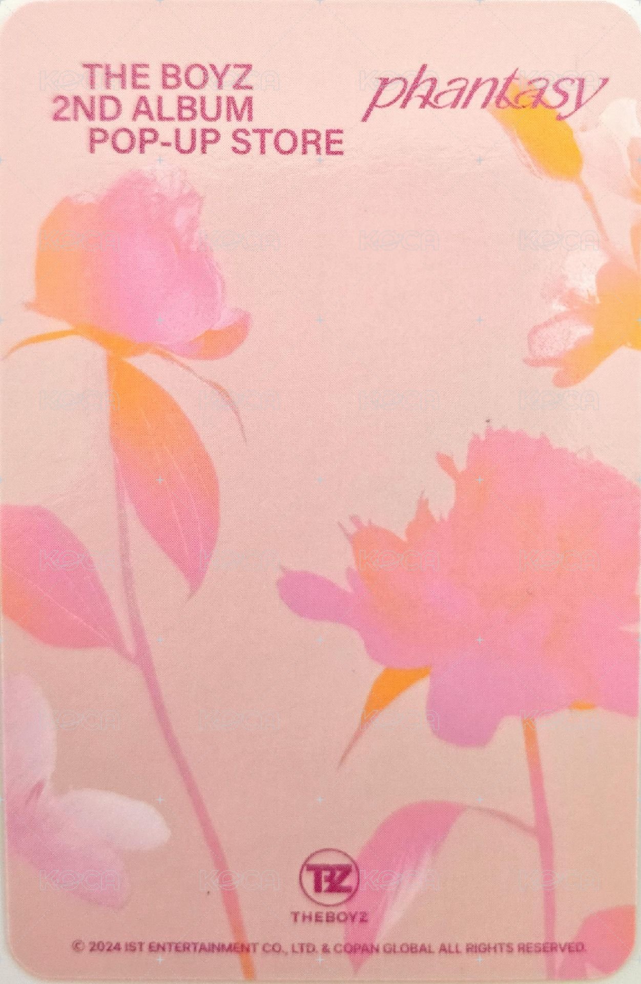 THE BOYZ 2ND ALBUM PHANTASY POP-UP STORE 入場卡 / 場限卡  背面