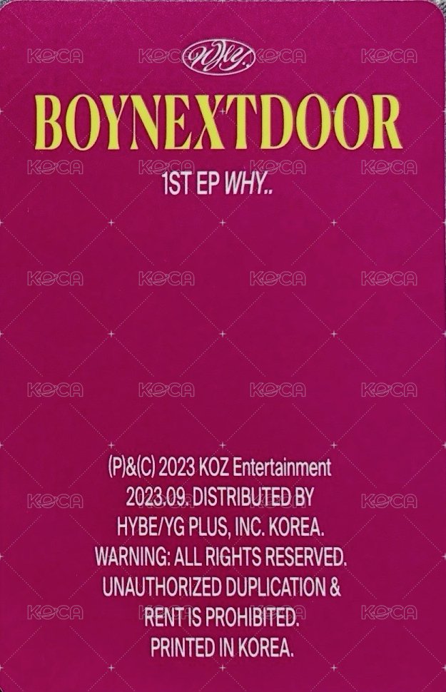 WHY.. target 特典卡 抱小熊 2 背面