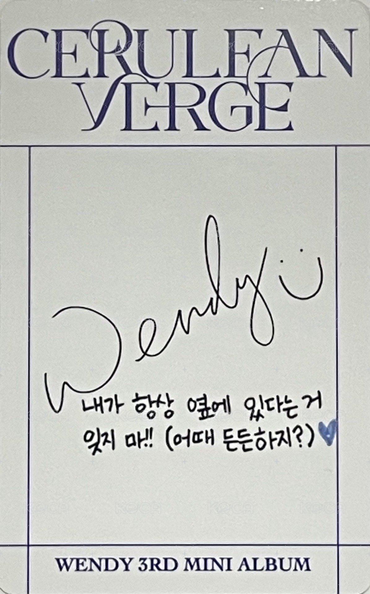 Cerulean Verge 專輯卡 Digipack B版 背面