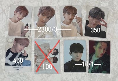 seventeen 碩珉 勝哲 淨漢 順榮小卡