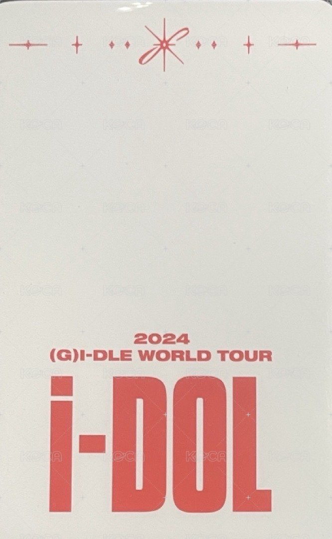 24’演唱會 iDOL 周邊卡  背面