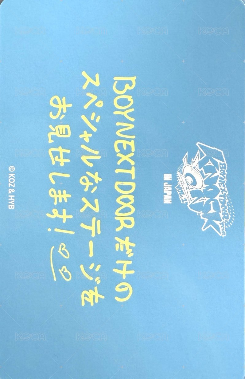 Knock On 巡迴 日巡 隨機卡  背面