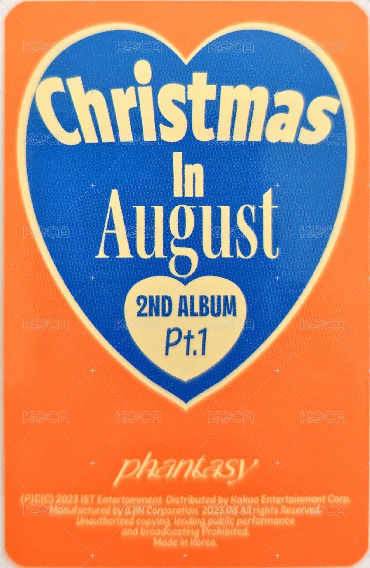 PHANTASY Pt.1 Christmas In August 專輯卡  背面