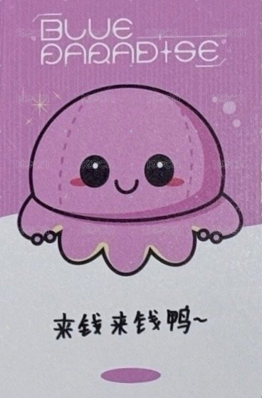 迷五 yzy 2.0 簽售卡 微笑章魚 背面