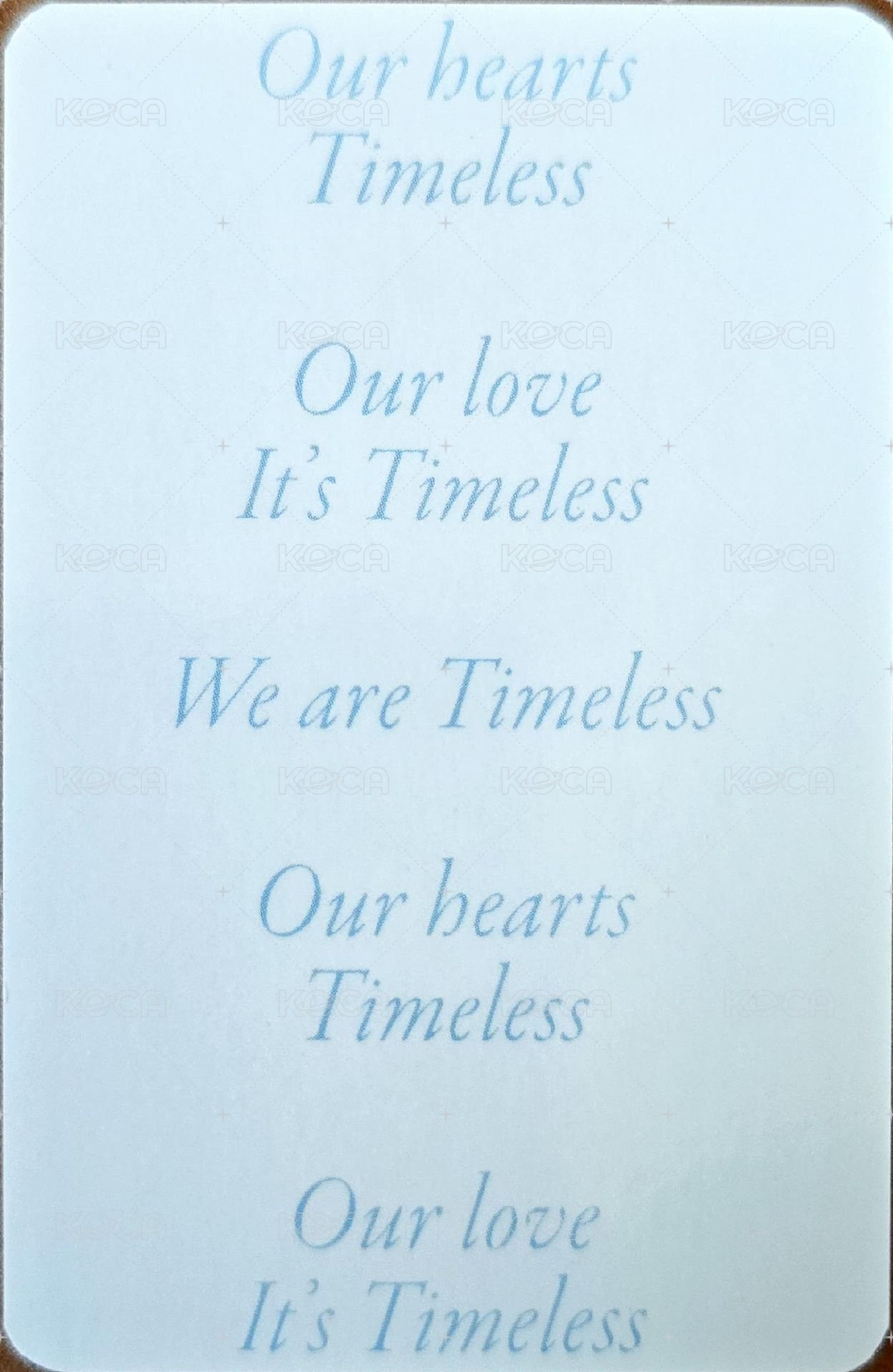 BE AWARE 專輯卡  背面