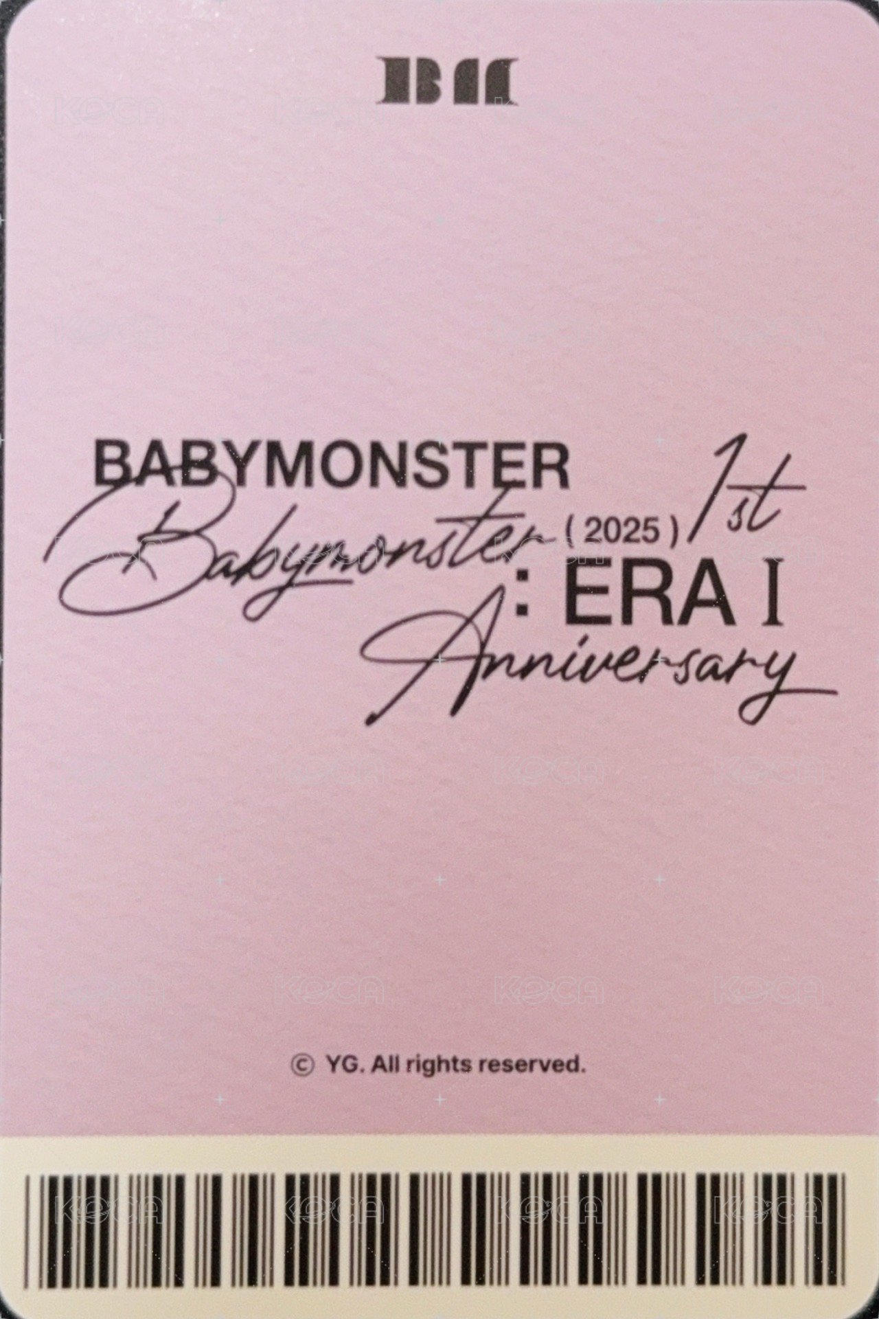 一週年寫真書 yg 特典卡 一週年YG 線下特典 背面