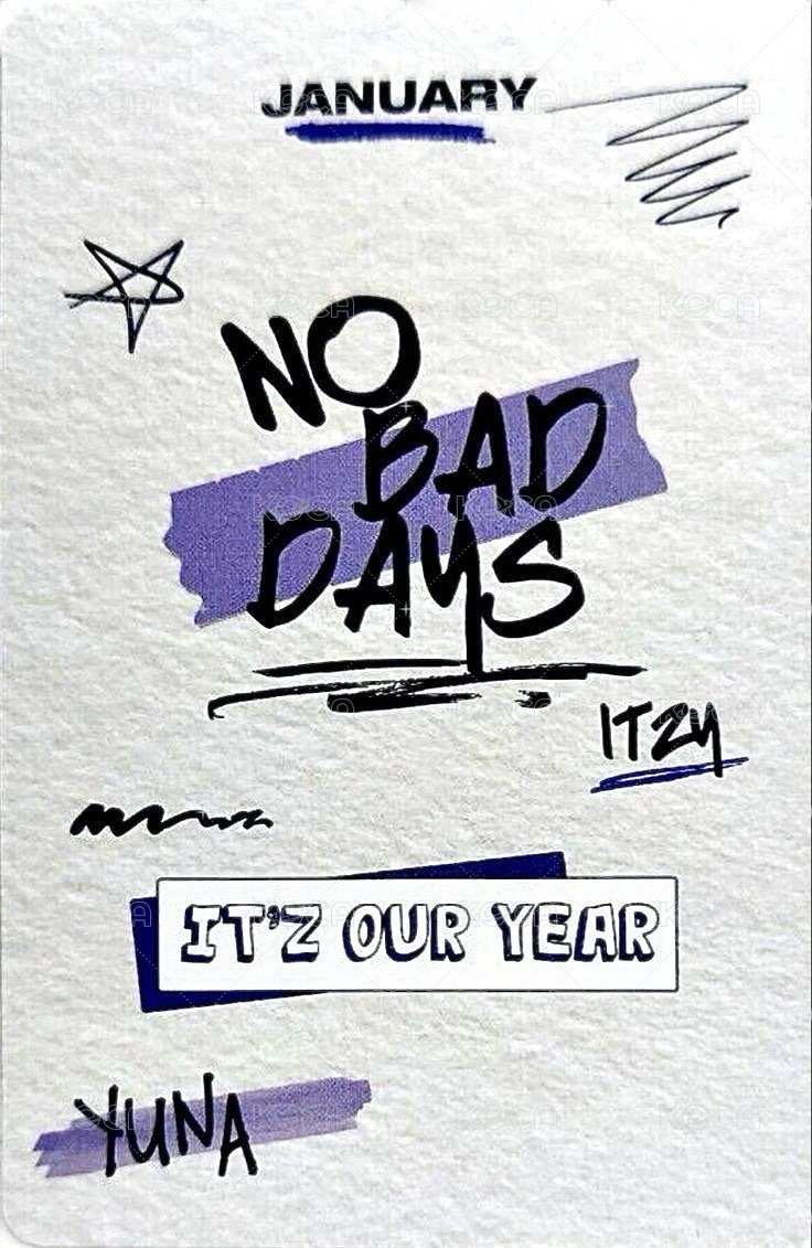 NO BAD DAYS 周邊卡 一月 背面
