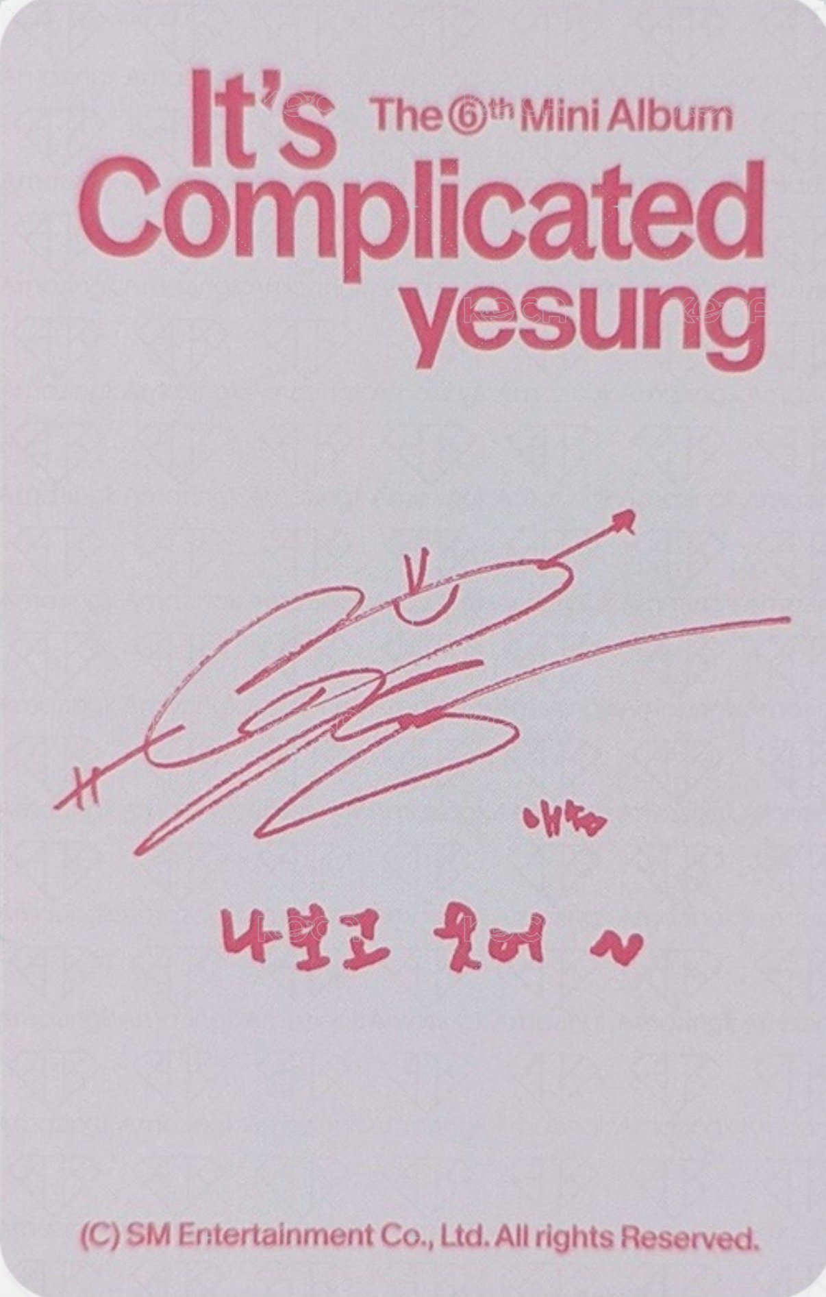 迷六 專輯卡 SMini ver. 背面