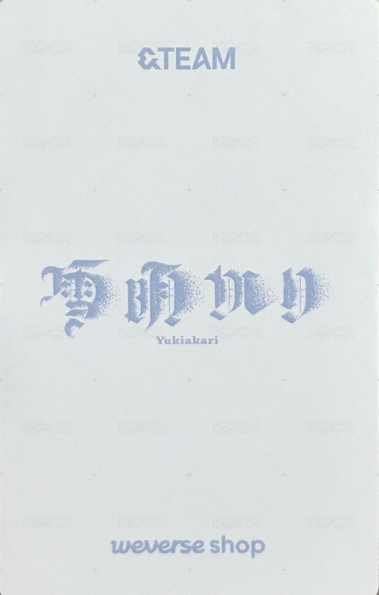 雪明かり (yukiakari) wvs GL2.0 簽售卡  背面