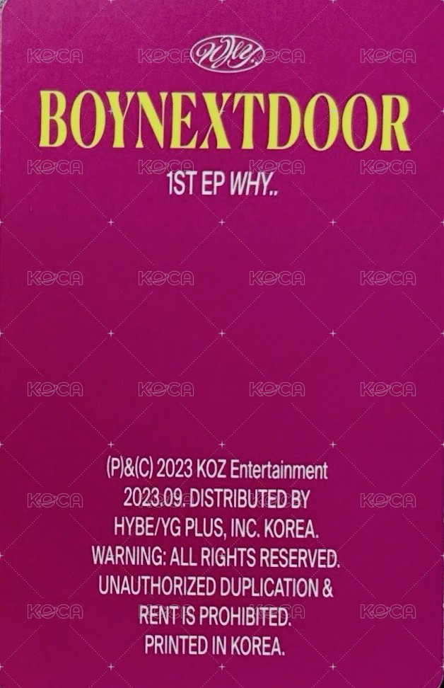 WHY.. target 特典卡 抱小熊 3 背面