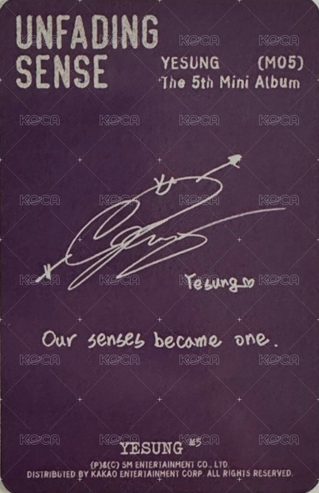 迷五 專輯卡 Special Ver. 背面