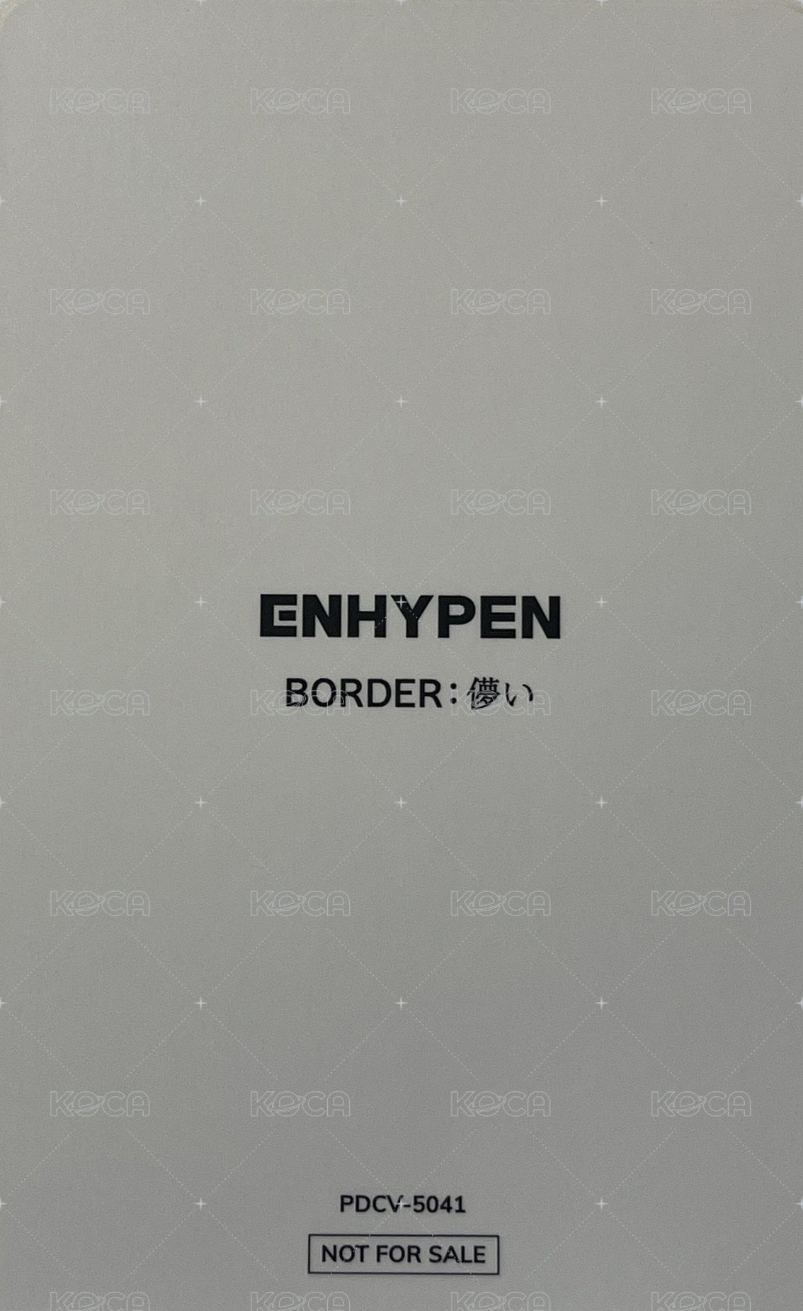 BORDER : 儚い（Hakanai） 專輯卡 單封卡 背面