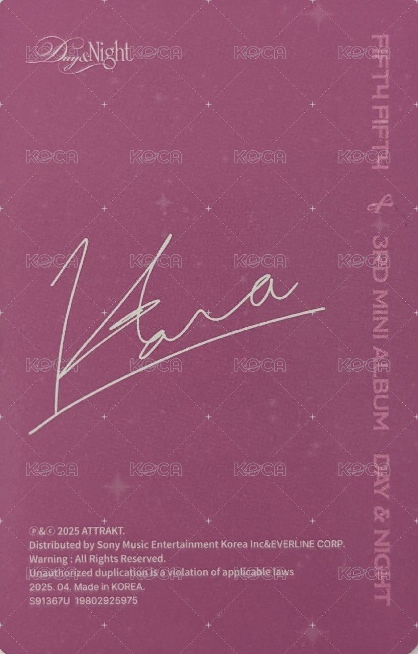 Day & Night 專輯卡 Ever Music版 Day ver. 專卡 背面