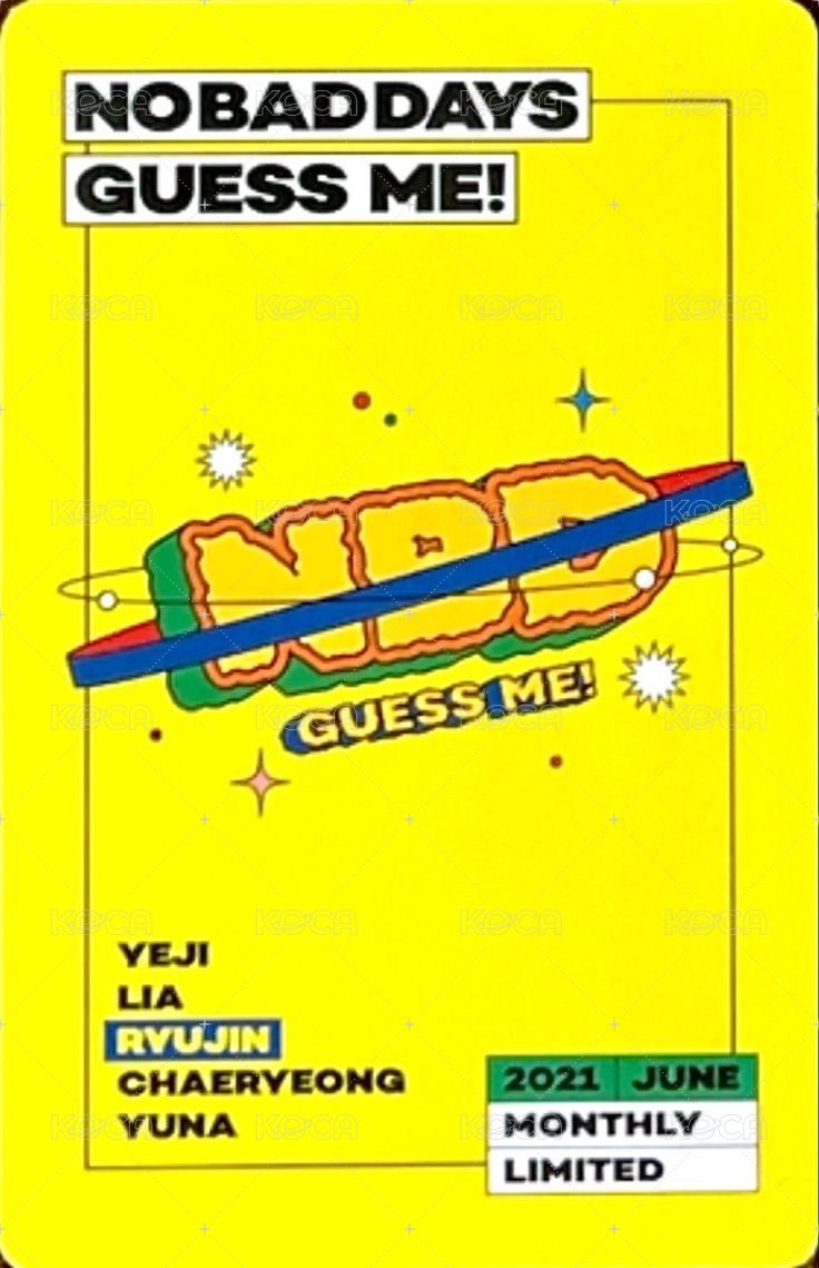 NO BAD DAYS 周邊卡 六月 背面