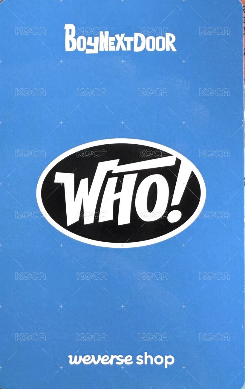 WHO! wvs 預售 特典卡  背面