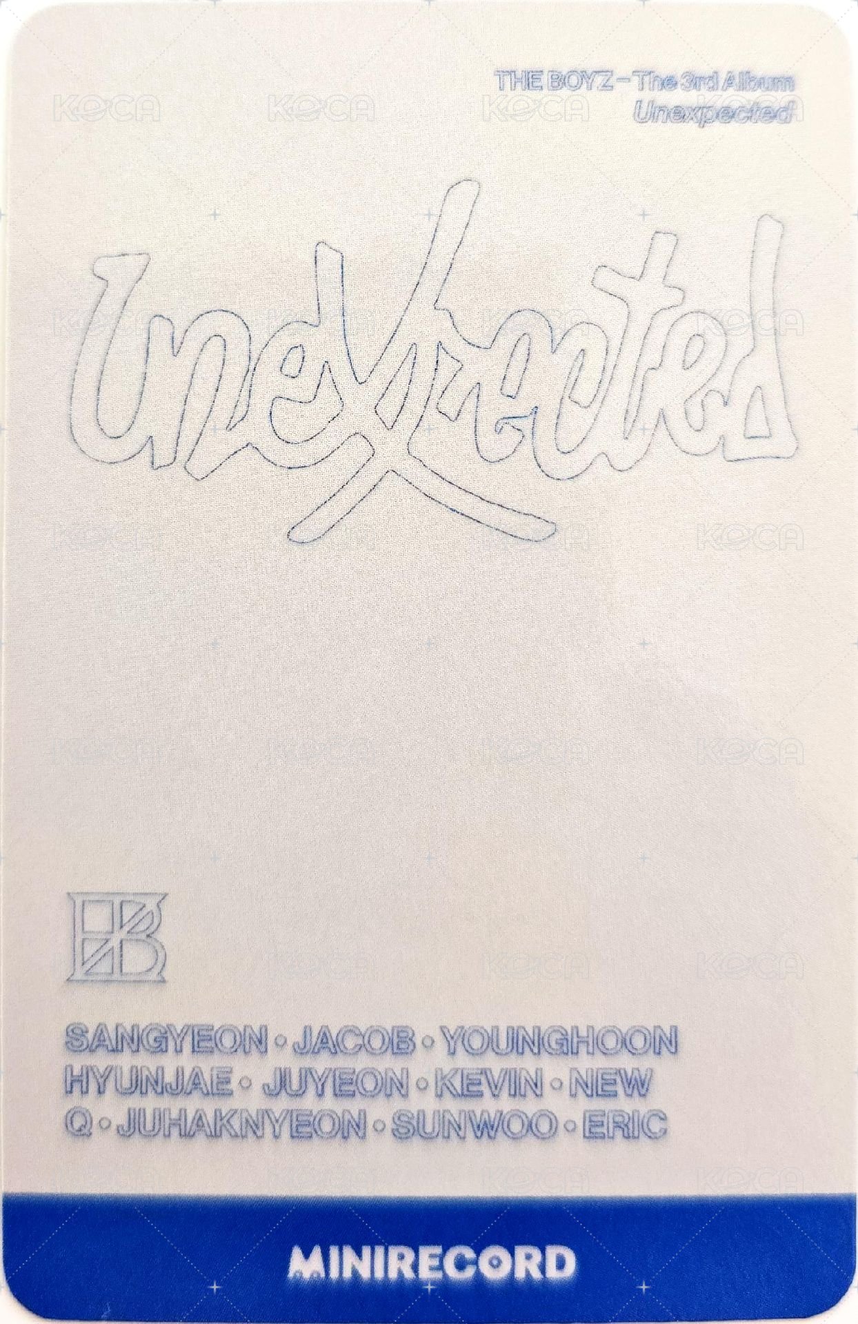 Unexpected MINIRECORD 1.0 簽售卡 戳ver. 背面