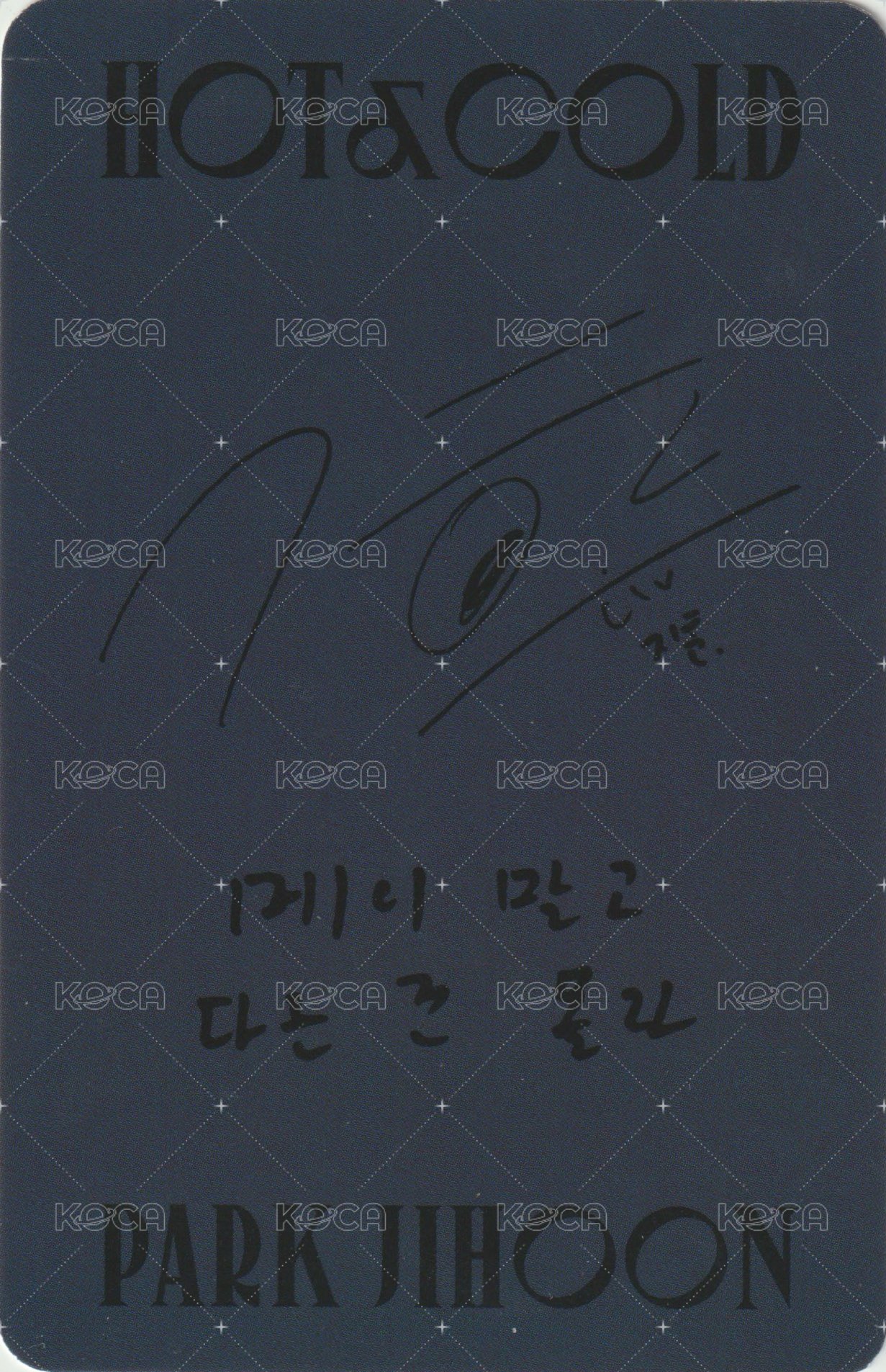 HOT&COLD 專輯卡 (DARKNESS ver.) 背面