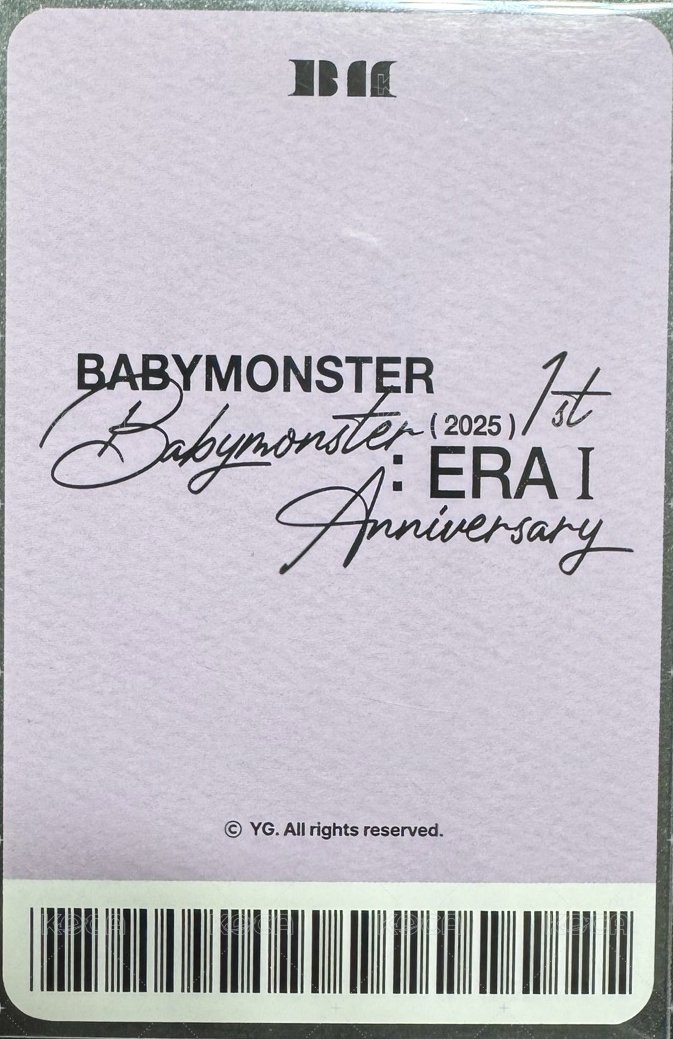 一週年寫真書 yg 線下 特典卡 c ver 背面