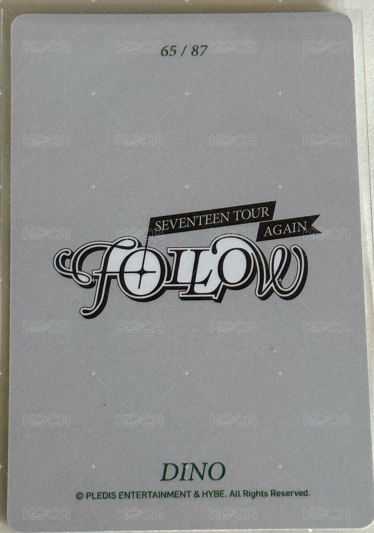 FOLLOW AGAIN 隨機卡  背面